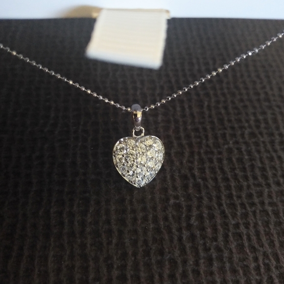 Ava Ro🚣 Silver Pave Heart❤ Pendant Necklace - NIB - Picture 11 of 15